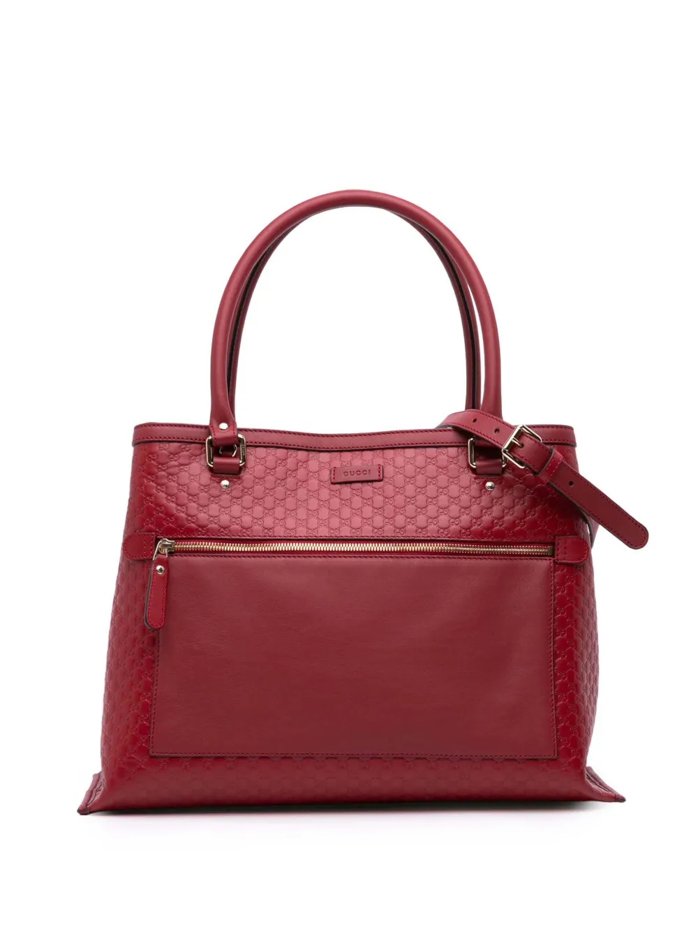 Pre-owned Gucci 2016-2025 Large Soft Microssima Satchel In Red