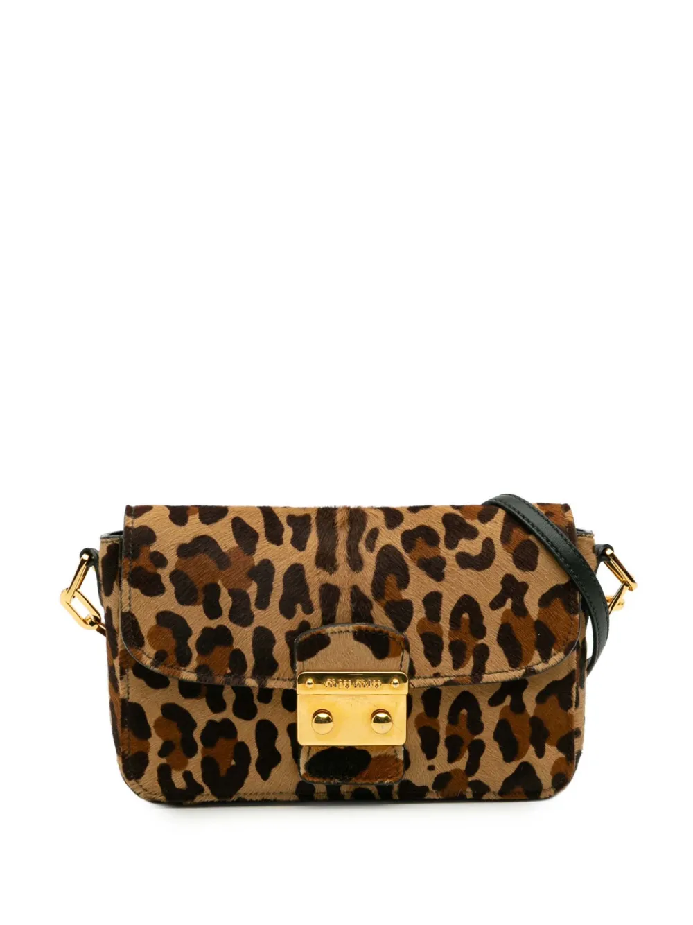 Miu Miu Pre-Owned 2010-2025 Leopard Print Calfskin Hair crossbody bag | Brown | Image 1