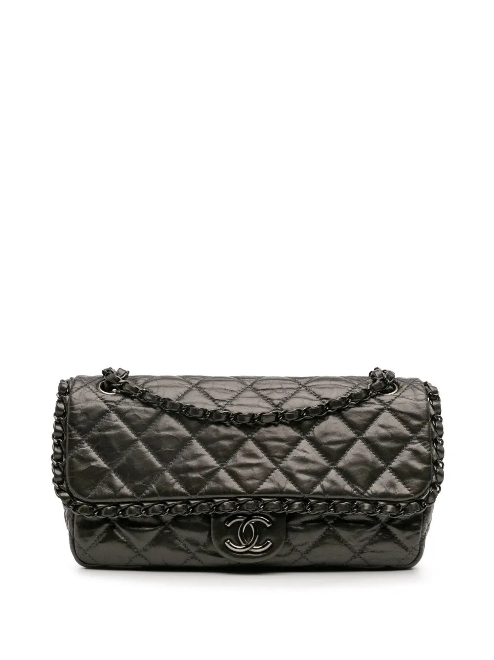 CHANEL Pre-Owned 2010-2011 ミディアム キルティング メタリック カーフスキン チェーン ミー フラップ CHANEL Pre-Owned 2010-2011 ミディアム キルティング メタリック カーフスキン チェーン ミー フラップ