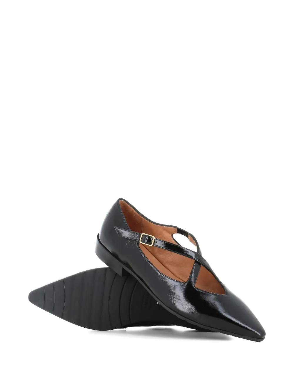 Tassinari Buckle-fastening Pointed-toe Flat Pumps In Black