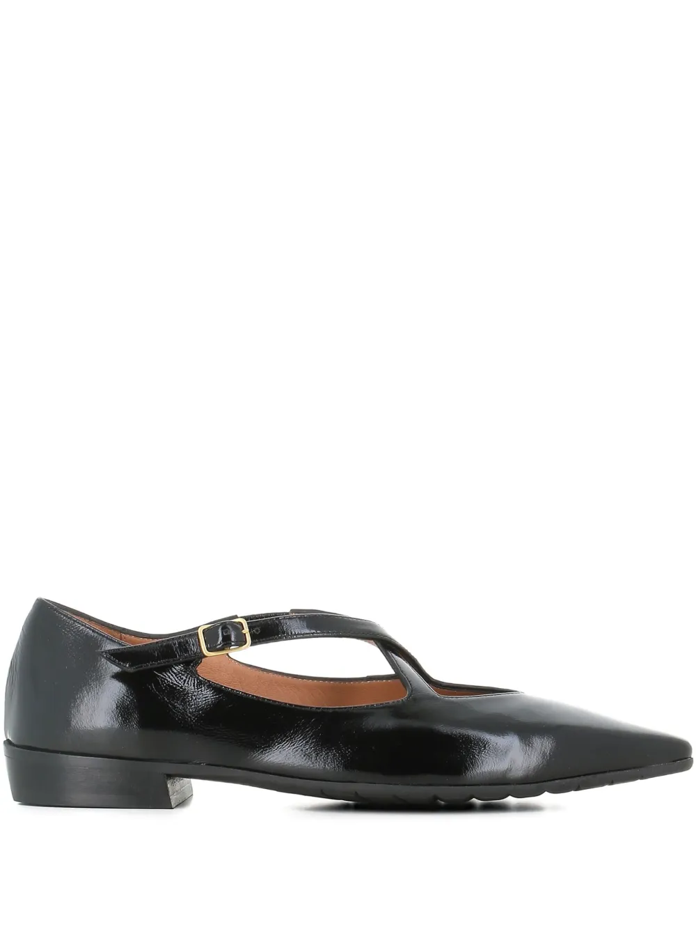Tassinari Buckle-fastening Pointed-toe Flat Pumps In Black