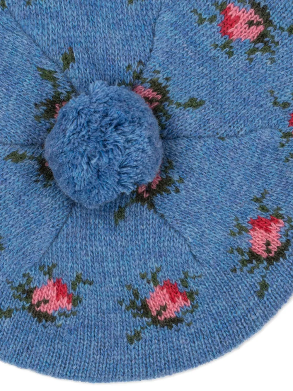 Konges Sløjd Hoed met geborduurde bloemen - Blauw