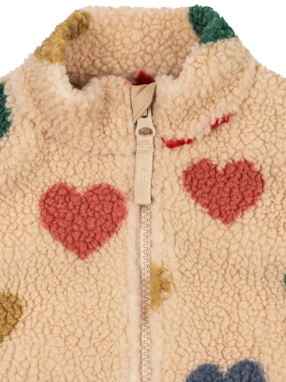 Konges Sløjd Gilet met hartprint en rits Beige