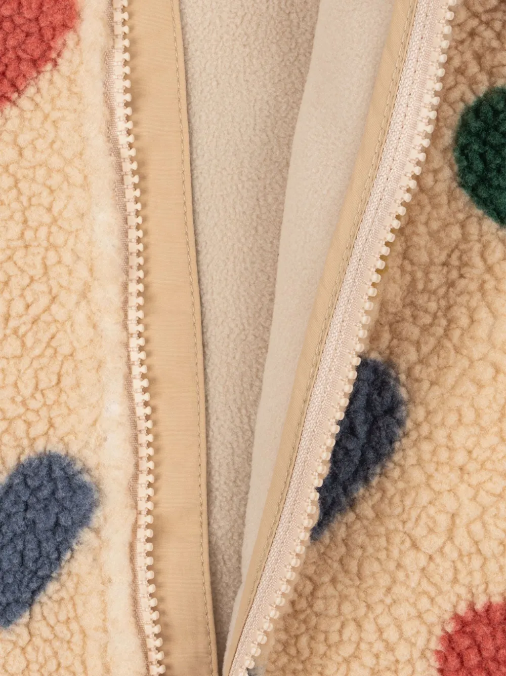 Konges Sløjd Gilet met hartprint en rits Beige