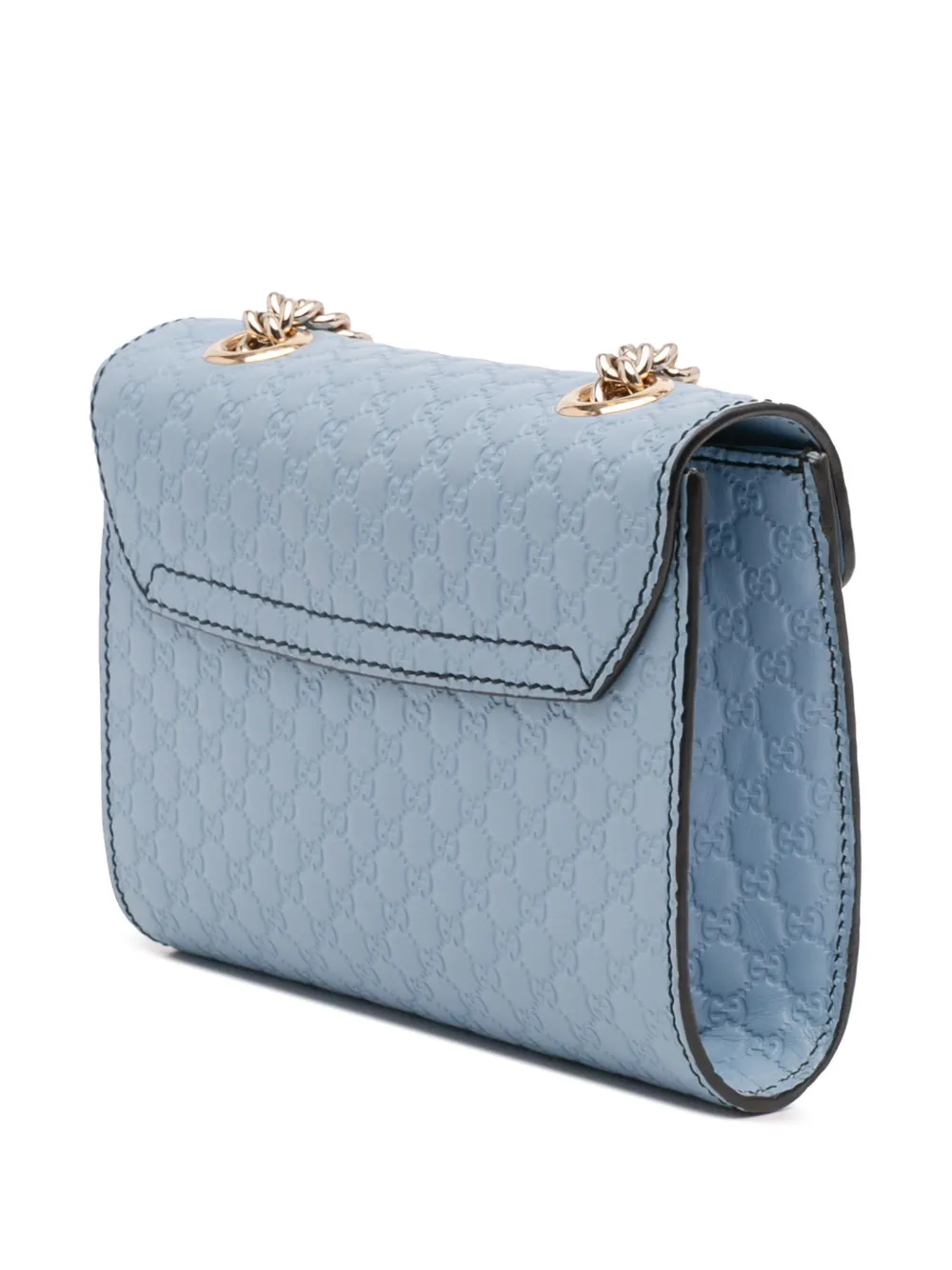 Pre-owned Gucci 2016-2025 Mini Microssima Emily Crossbody Bag In Blue