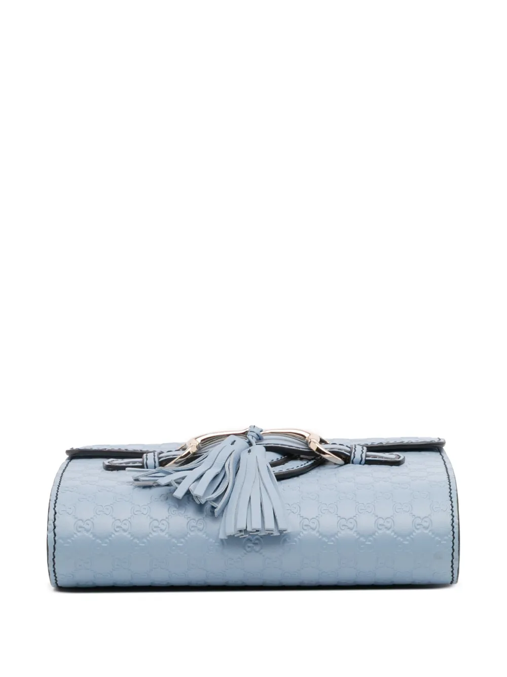 Pre-owned Gucci 2016-2025 Mini Microssima Emily Crossbody Bag In Blue