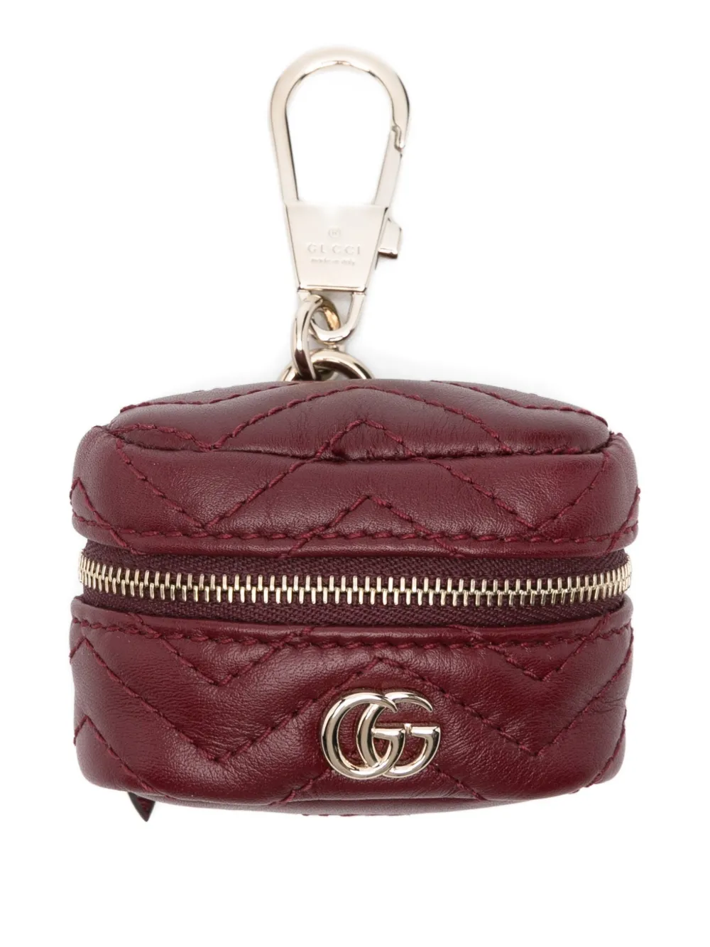 Gucci Quilted Gg Keyring In Red