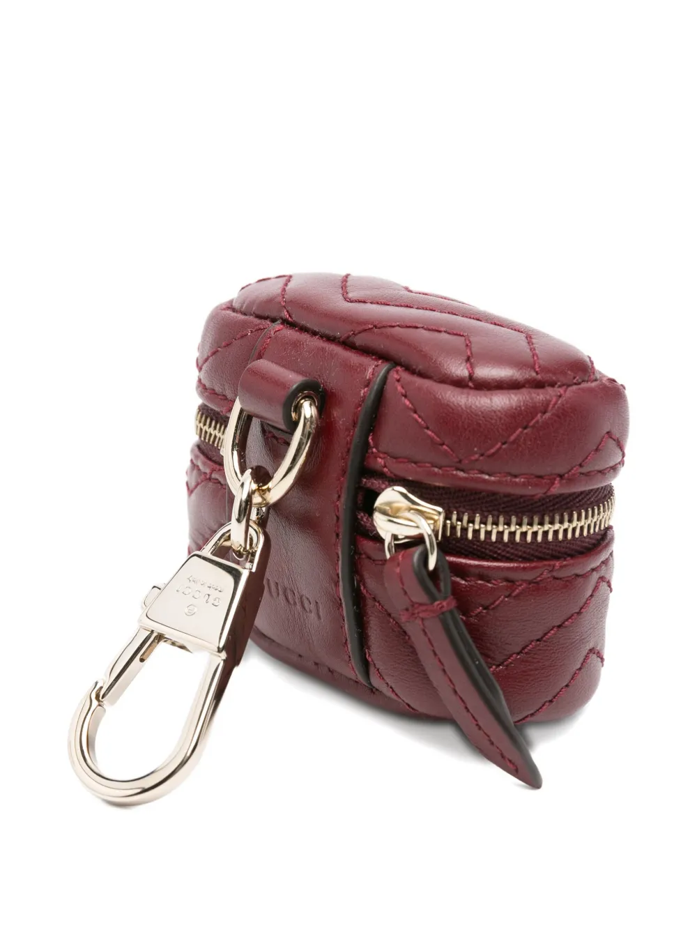Gucci Quilted Gg Keyring In Red