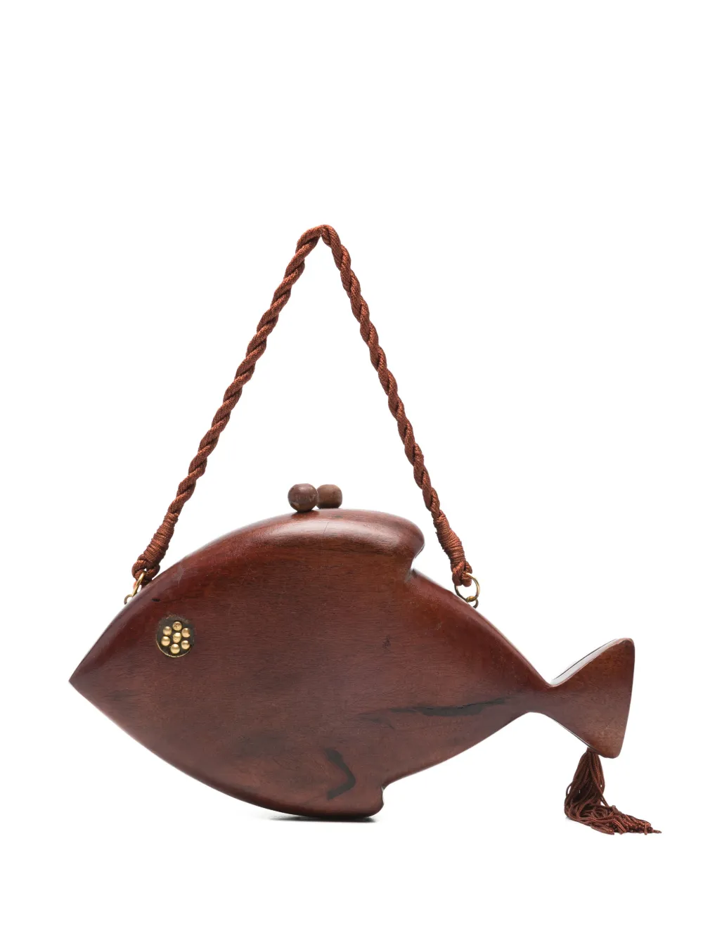 Simon Miller Clutch a forma di pesce - Marrone