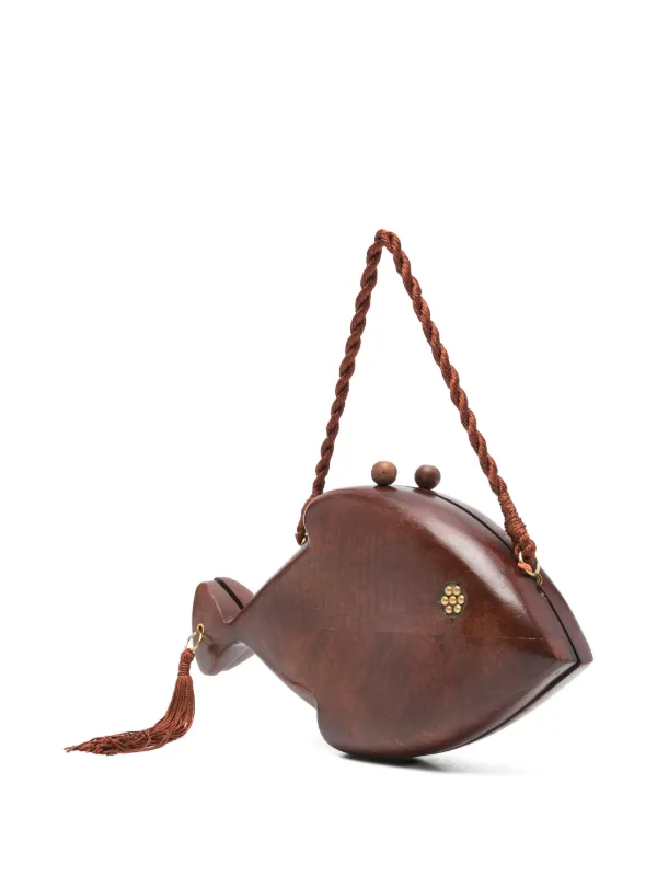 Simon Miller fish-motif Clutch Bag | Brown | FARFETCH