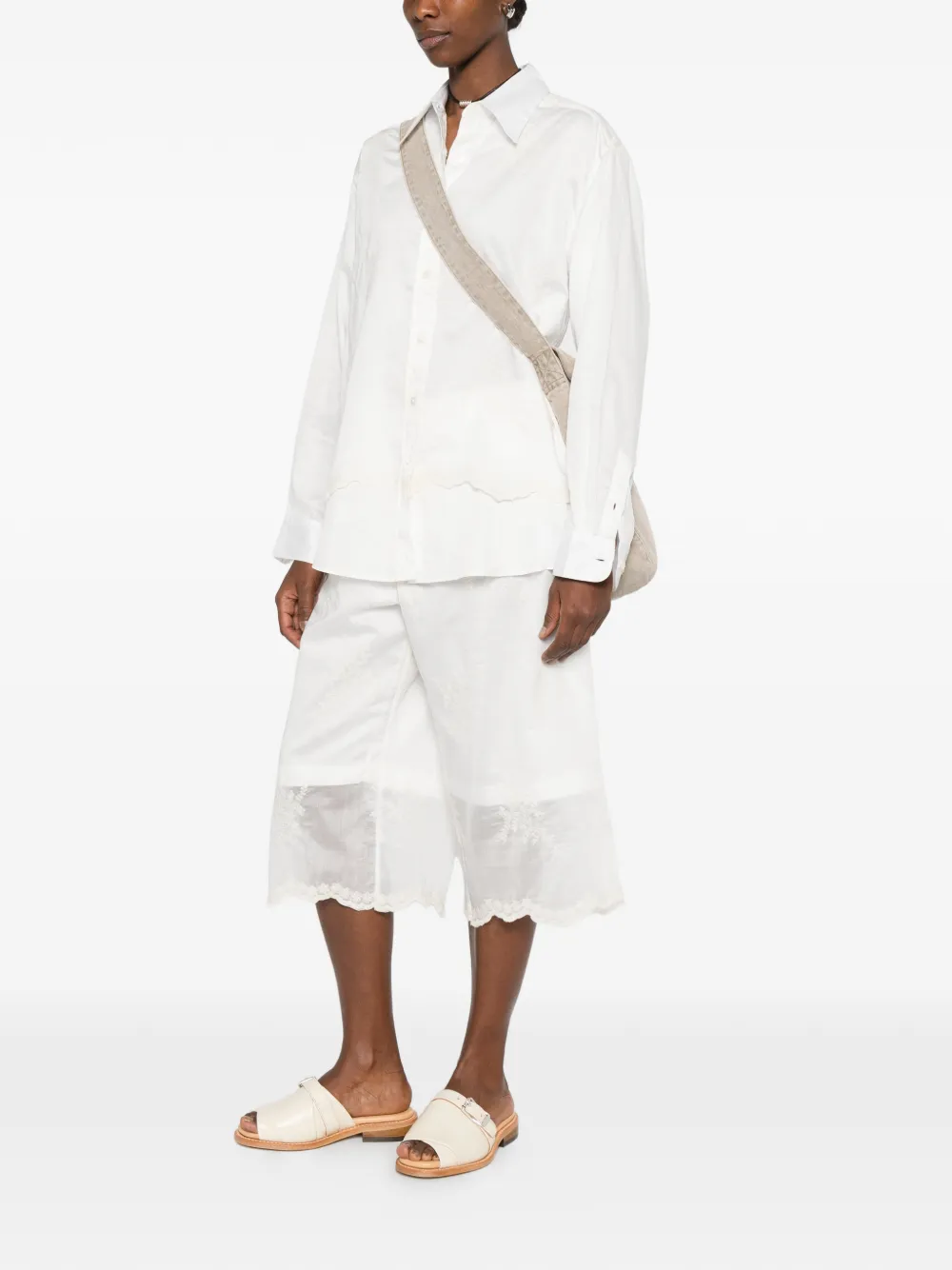 OUR LEGACY Frill bermuda shorts Beige