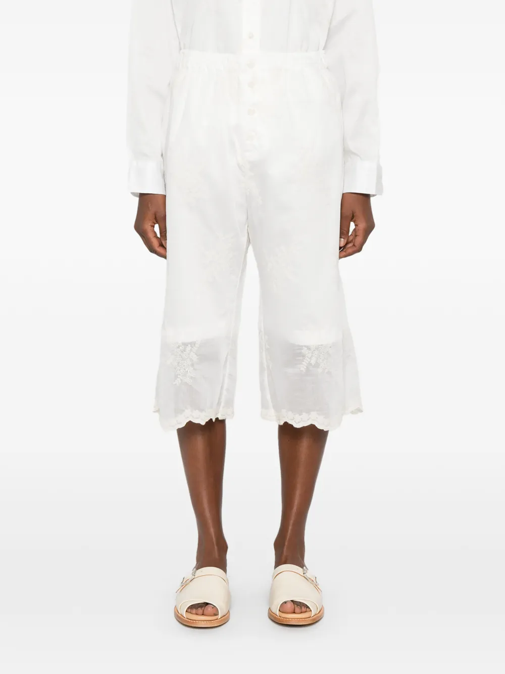 OUR LEGACY Frill bermuda shorts Beige
