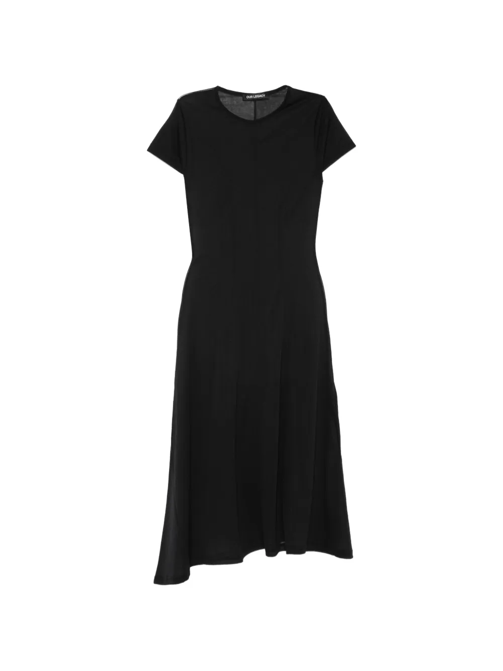 OUR LEGACY Ragged short-sleeves midi dress - Nero