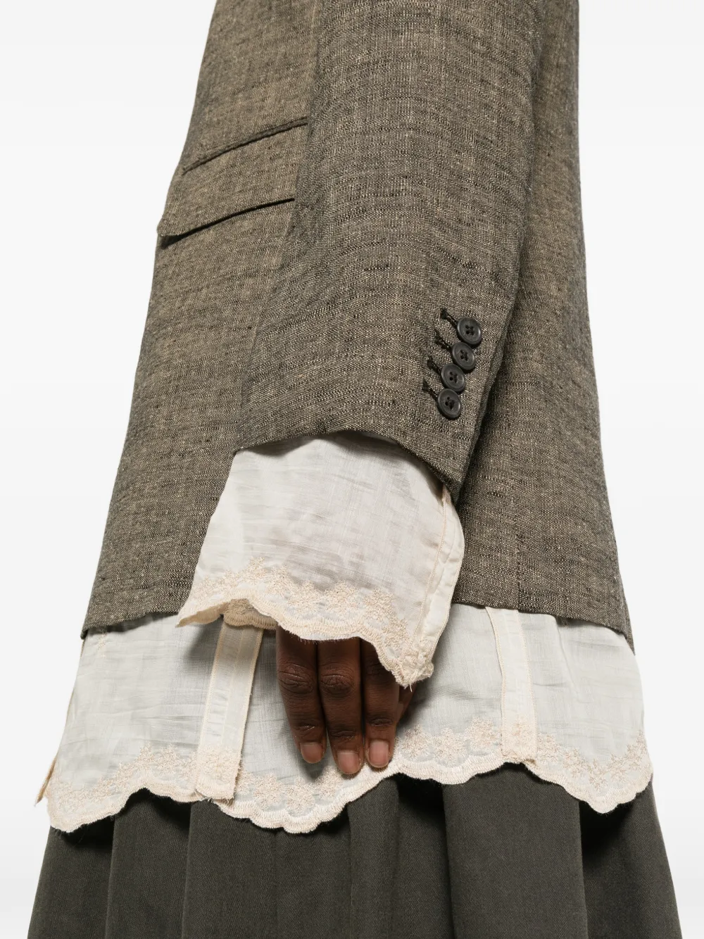 OUR LEGACY Drip oversized blazer met kant Groen