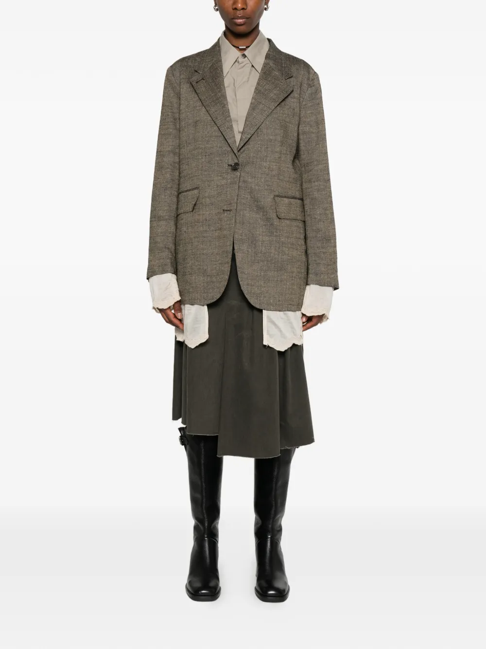 OUR LEGACY Drip oversized blazer met kant Groen