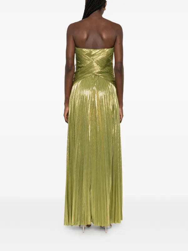 Retrofete Strapless Pleated Maxi Dress | Gold | FARFETCH GE
