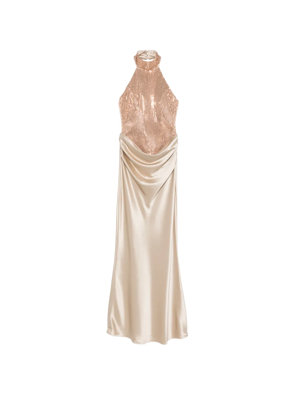 Retrofete Vanya sequin halter maxi dress - Nude