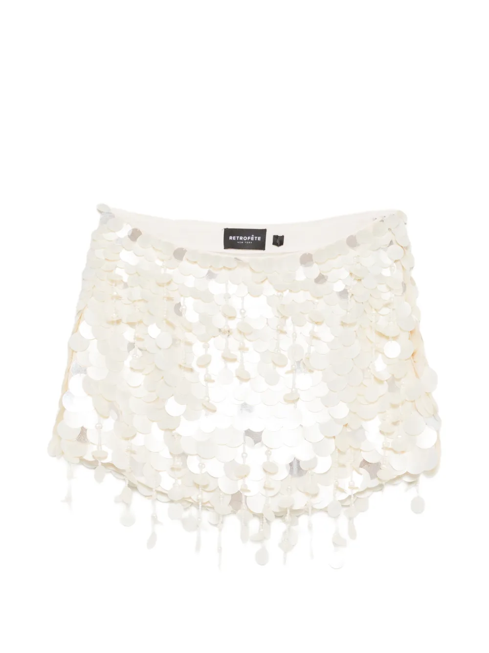 Retrofete beaded-embellishment mini skirt - Bianco