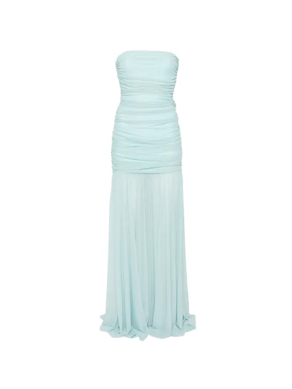 retrofete adele strapless ruched maxi dress Retrofete Adele Strapless Ruched Maxi Dress