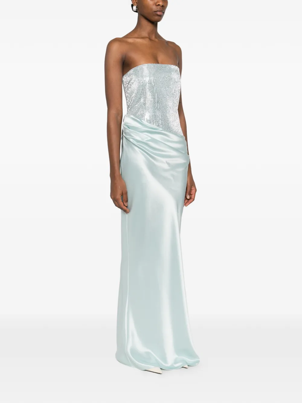  Retrofete Alexandra Draped Maxi Dress - Blue 