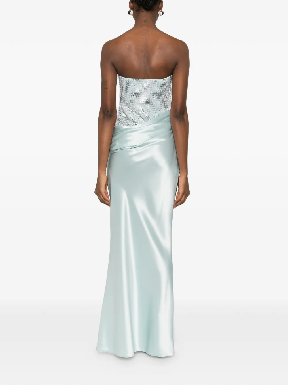 Retrofete Alexandra gedrapeerde maxi-jurk Blauw