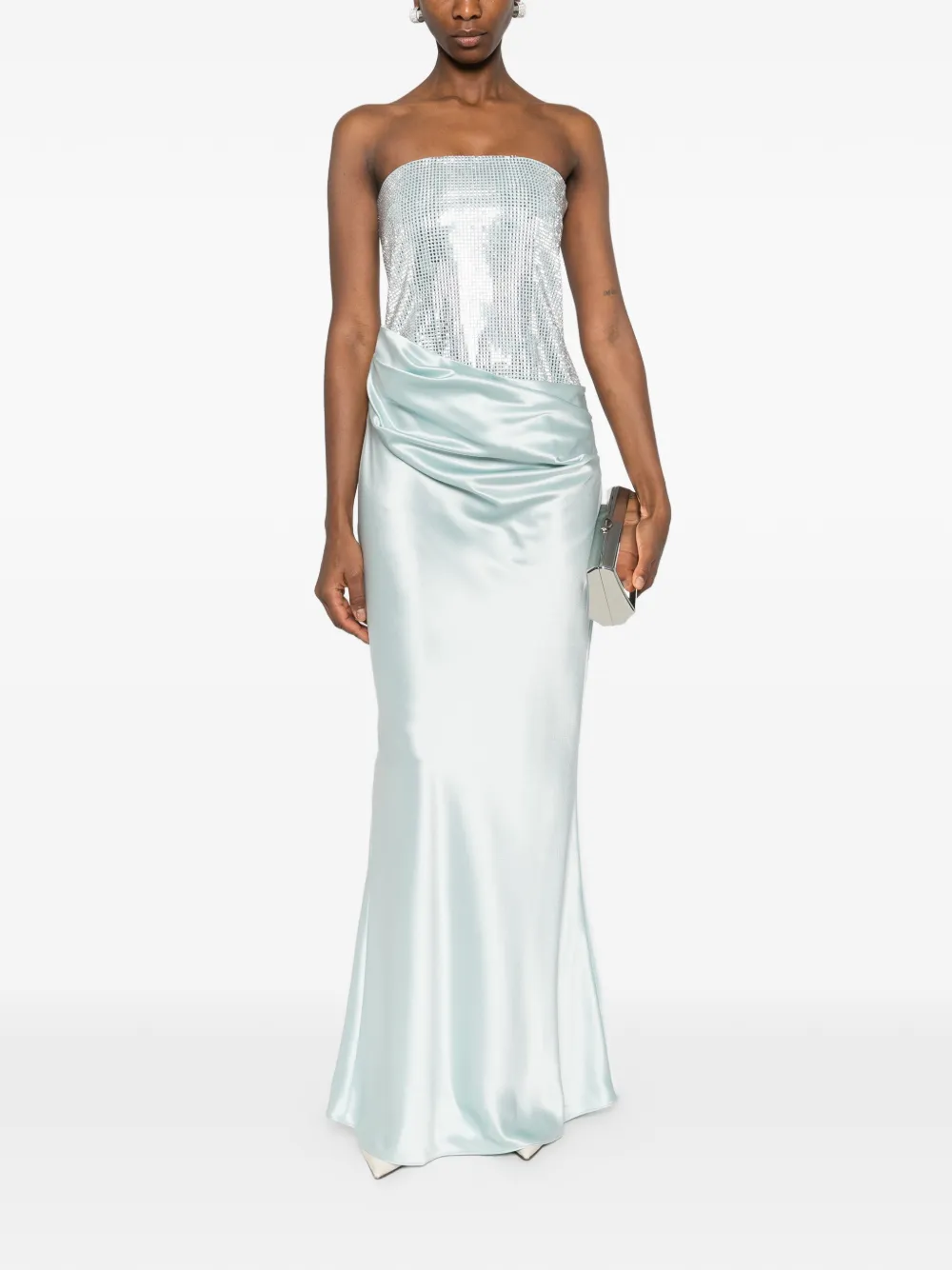  Retrofete Alexandra Draped Maxi Dress - Blue 