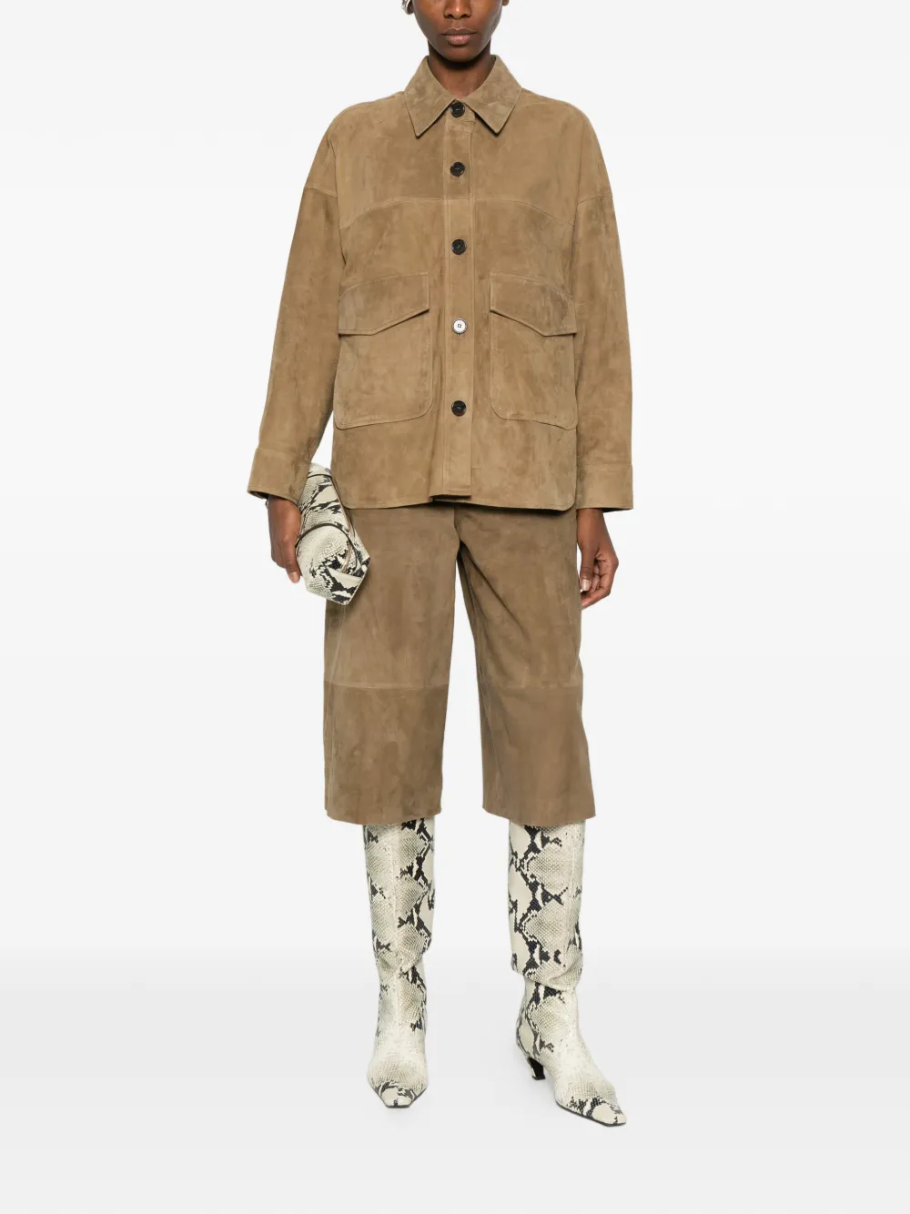 Arma Kaylee Suede Jacket In Brown