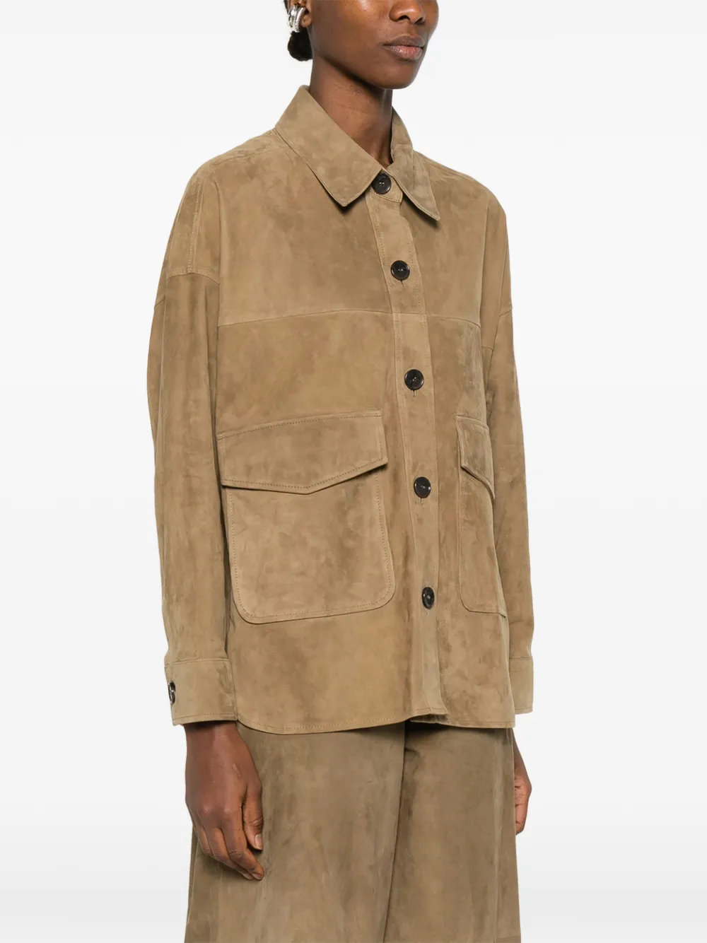 Arma Kaylee Suede Jacket In Brown