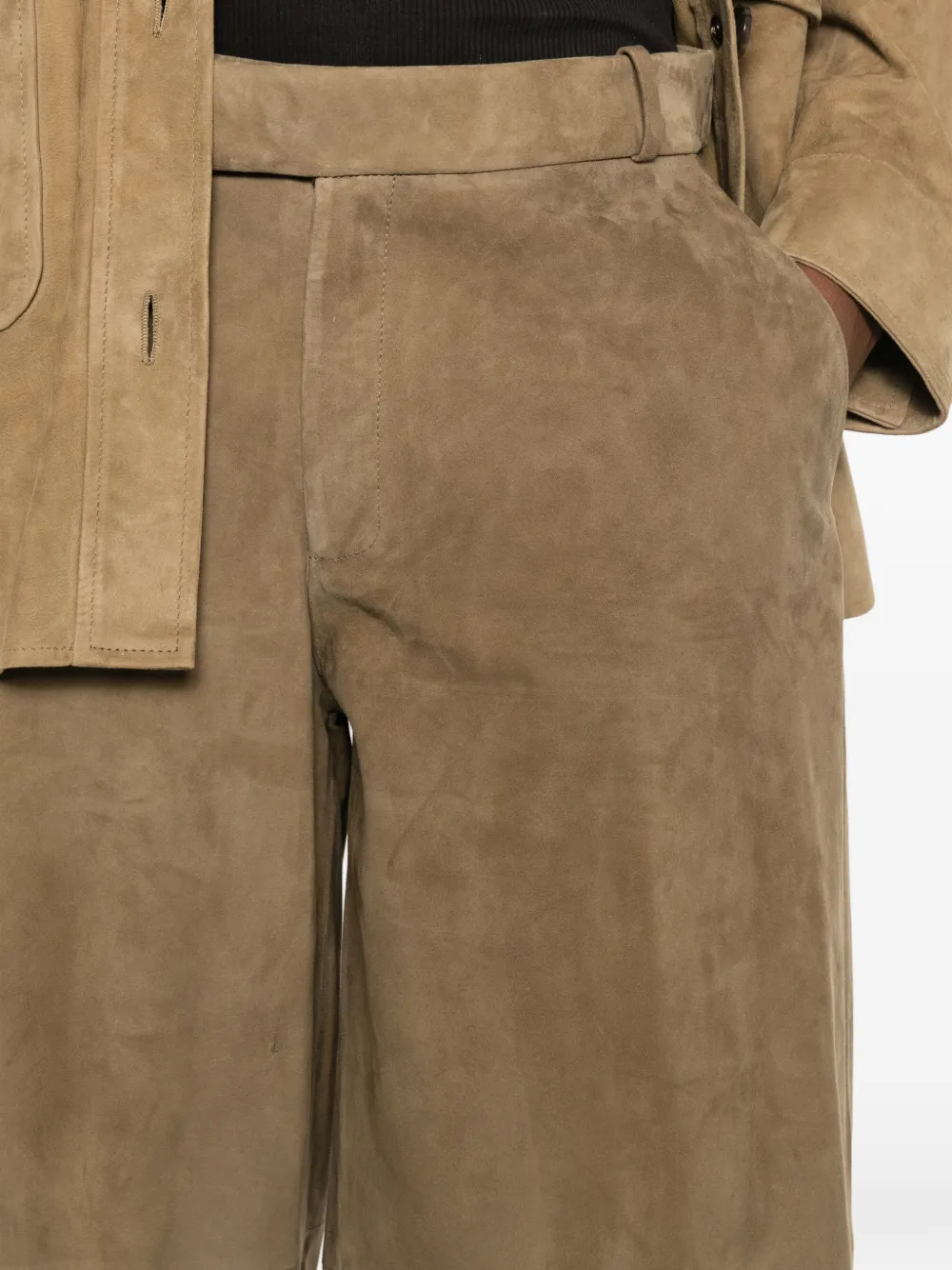 Arma Jina Suede Bermuda Shorts In Brown