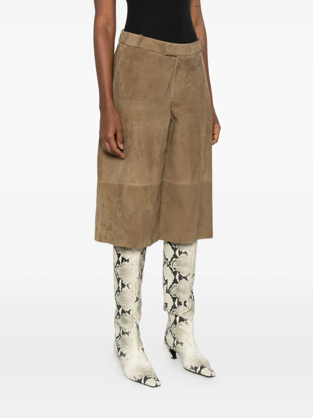 Arma Jina Suede Bermuda Shorts In Brown