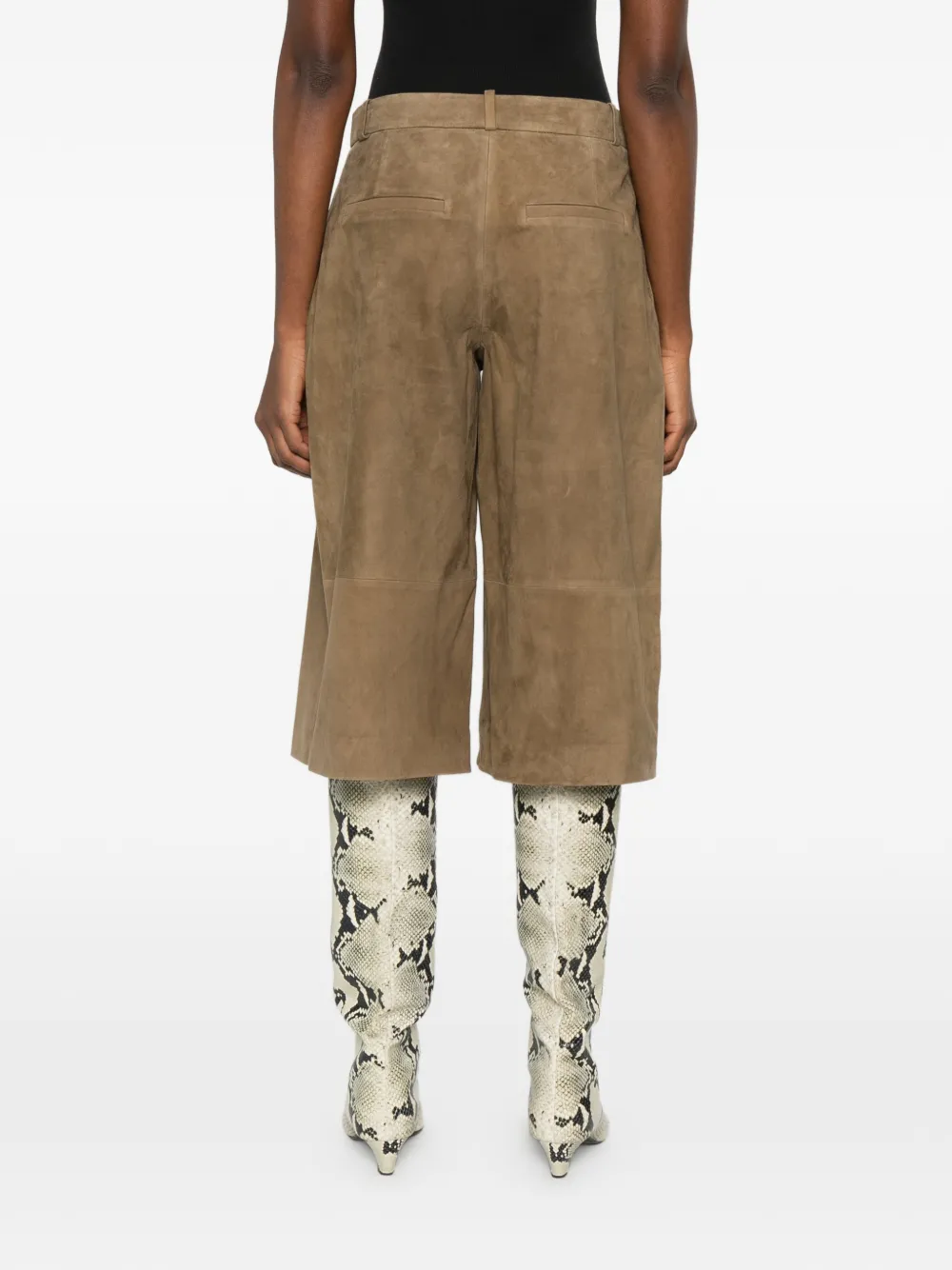 Arma Jina Suede Bermuda Shorts In Brown