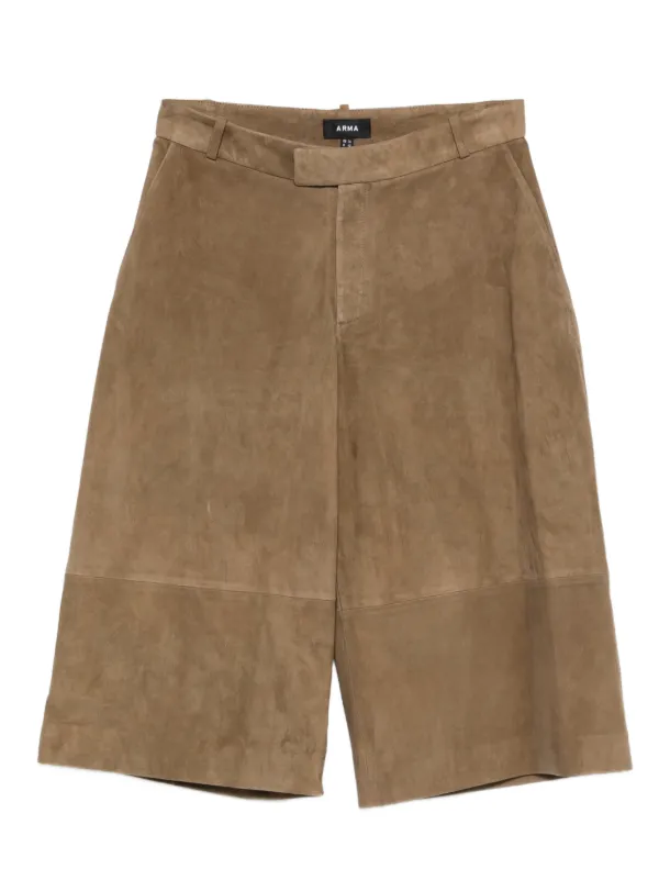 Arma Jina Suede Bermuda Shorts in Green