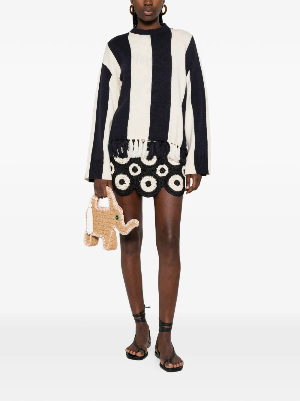  Simon Miller Striped Tassel Sweater - Blue 