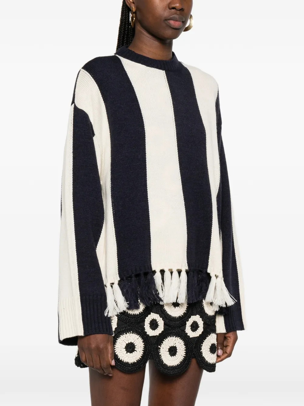  Simon Miller Striped Tassel Sweater - Blue 