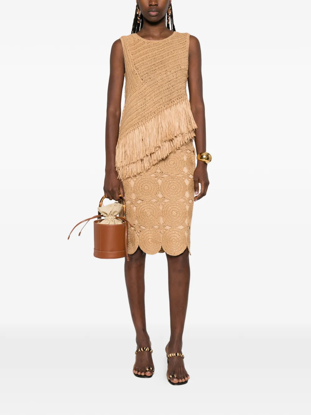  Simon Miller Beep Beep Crochet Midi Skirt - Neutrals 