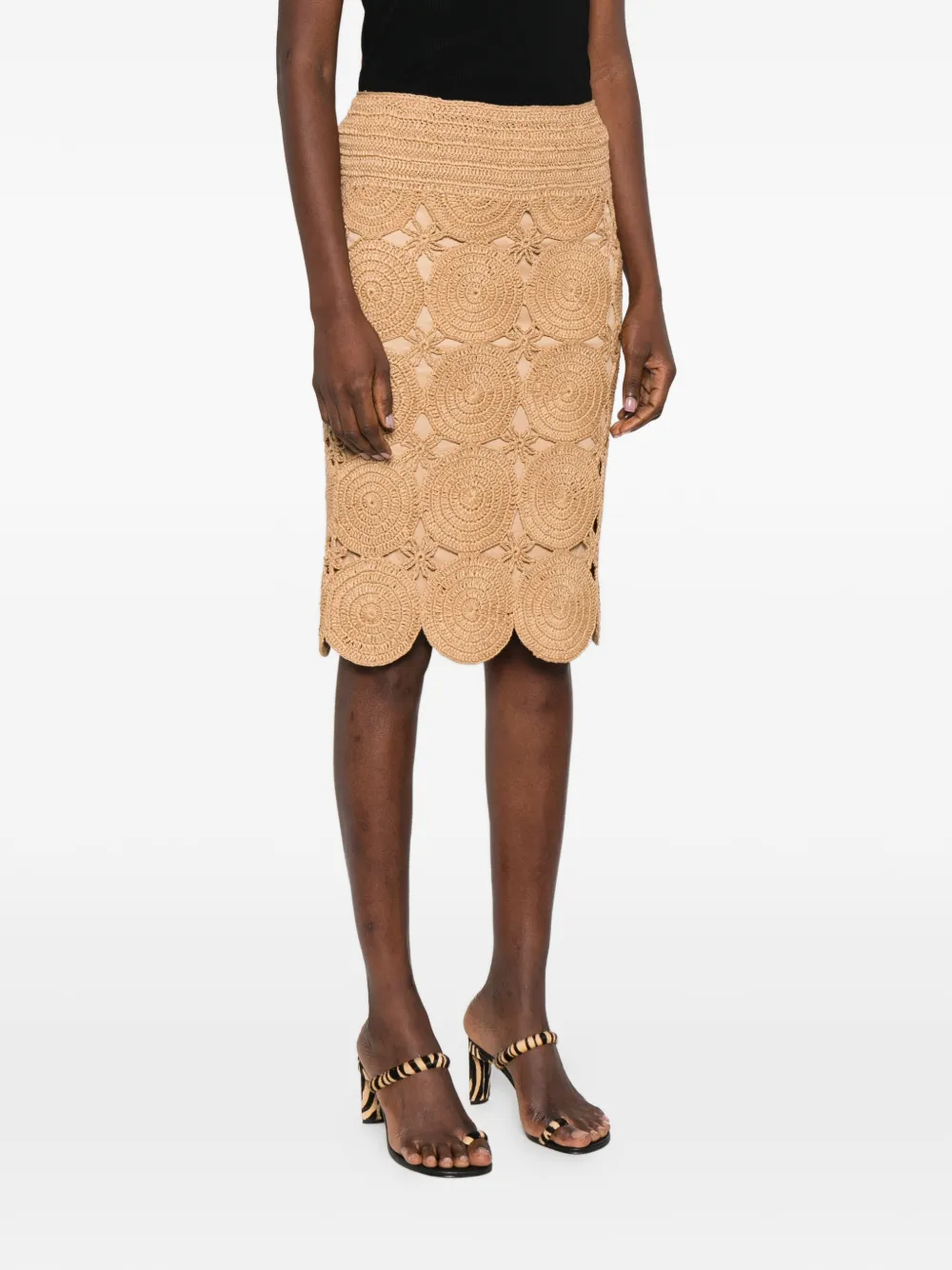  Simon Miller Beep Beep Crochet Midi Skirt - Neutrals 