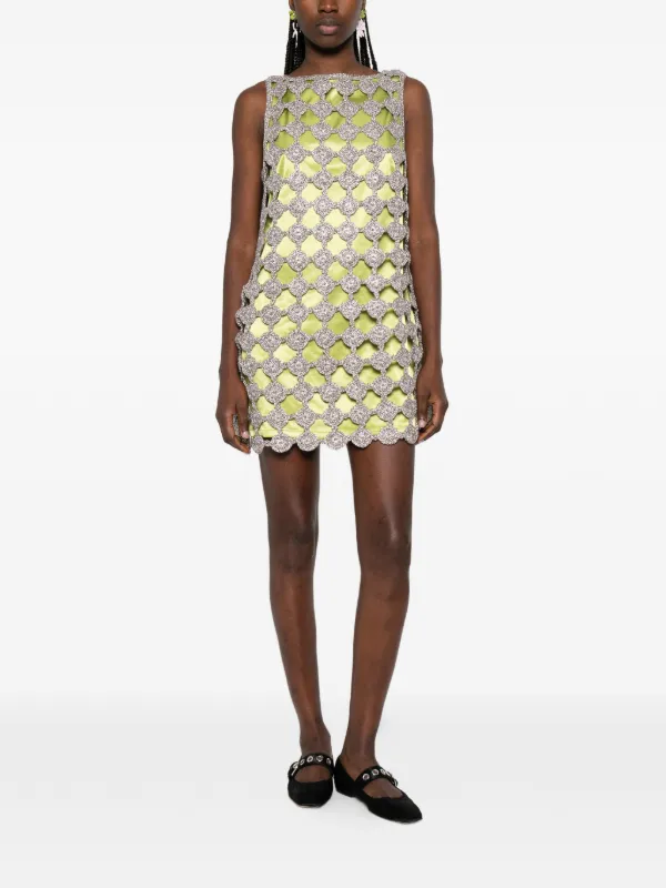 Simon Miller Sina Crochet Mini Dress | Green | FARFETCH GE