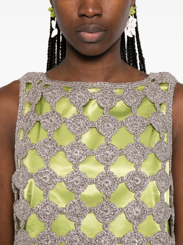 Simon Miller Sina Crochet Mini Dress | Green | FARFETCH GE