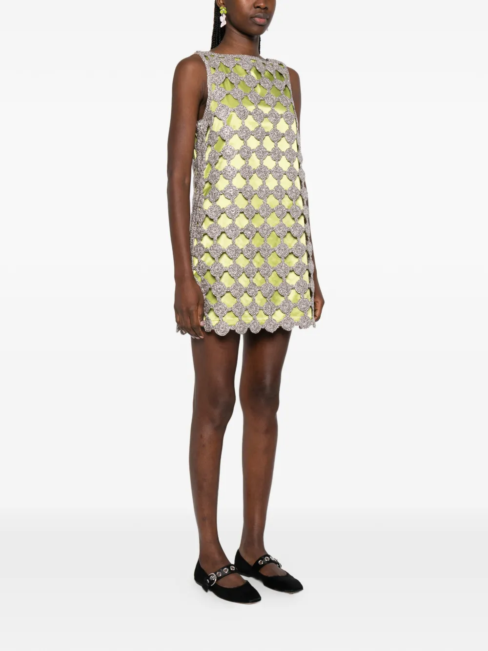  Simon Miller Sina Crochet Mini Dress - Green 