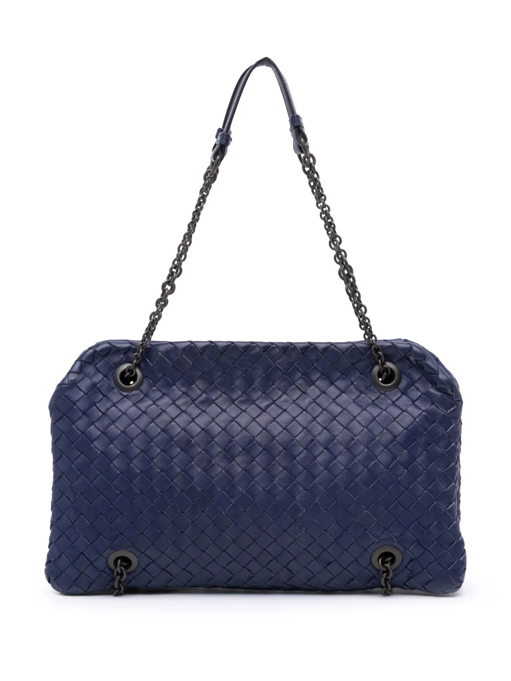 Bottega Veneta Pre-Owned 2012-2025 ナッパ イントレチャート デュオ ショルダーバッグ - ブルー Bottega Veneta Pre-Owned 2012-2025 ナッパ イントレチャート デュオ ショルダーバッグ - ブルー