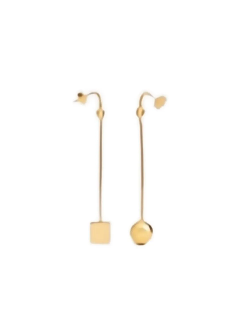 Jacquemus The Nodo Square-circle Drop Earrings In Gold