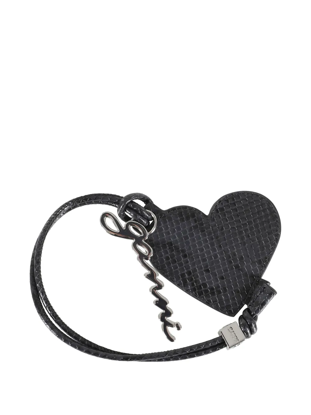 Ganni Bou Heart Mirror Keyring In Black