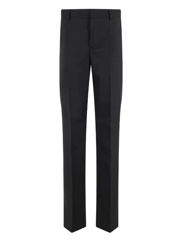 Moschino Wool Straight-leg Trousers in Black