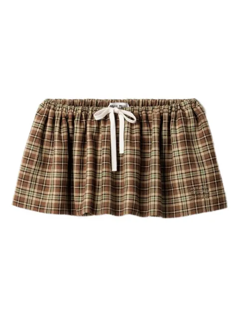 Miu Miu plaid A-line skirt