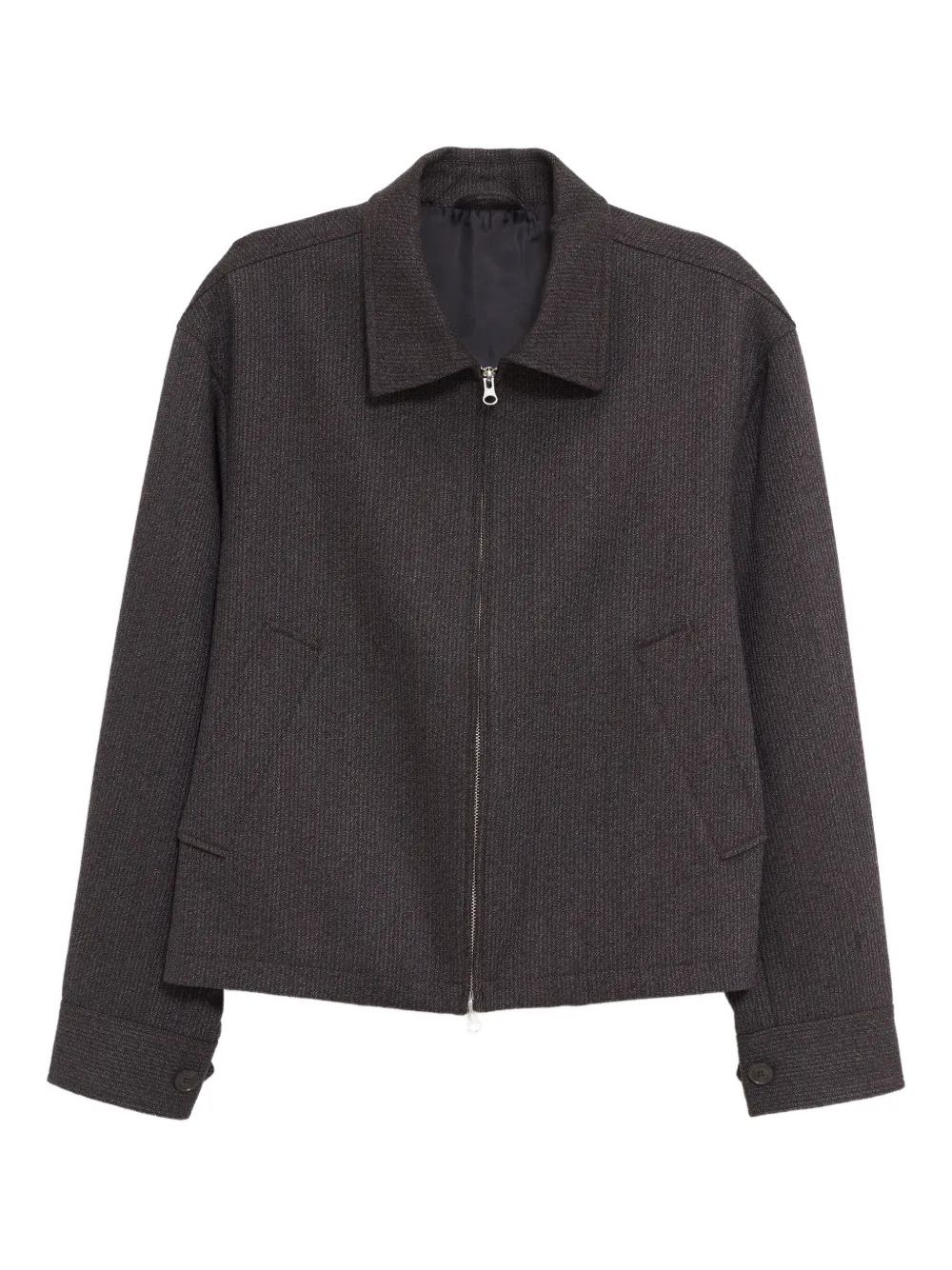 Mfpen Mail Stripe Zip Jacket In Brown