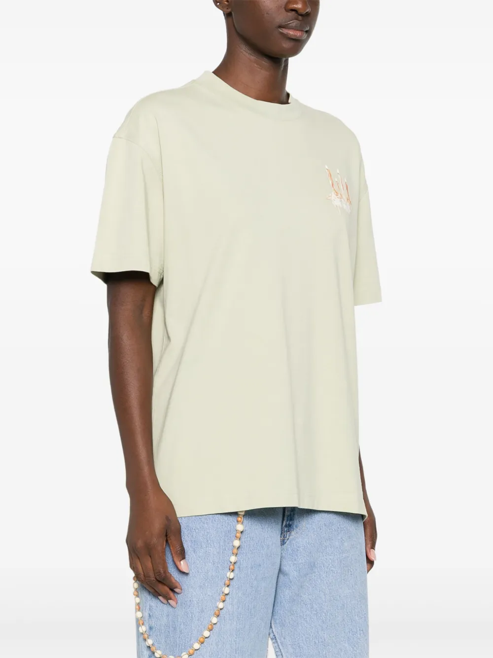 Off-White T-shirt met print Groen