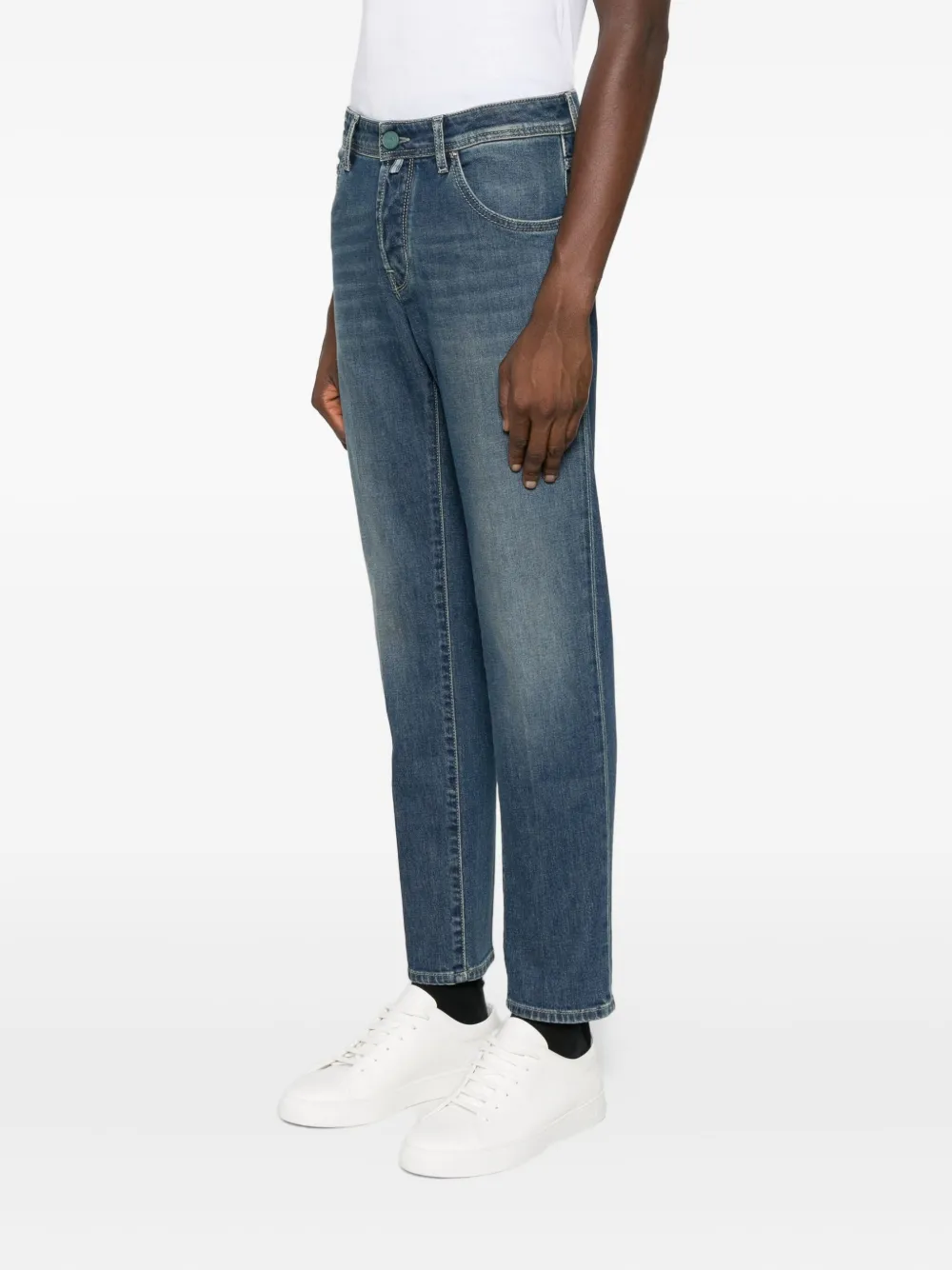 Jacob Cohen Tailored Cropped Denim Trousers In Blue