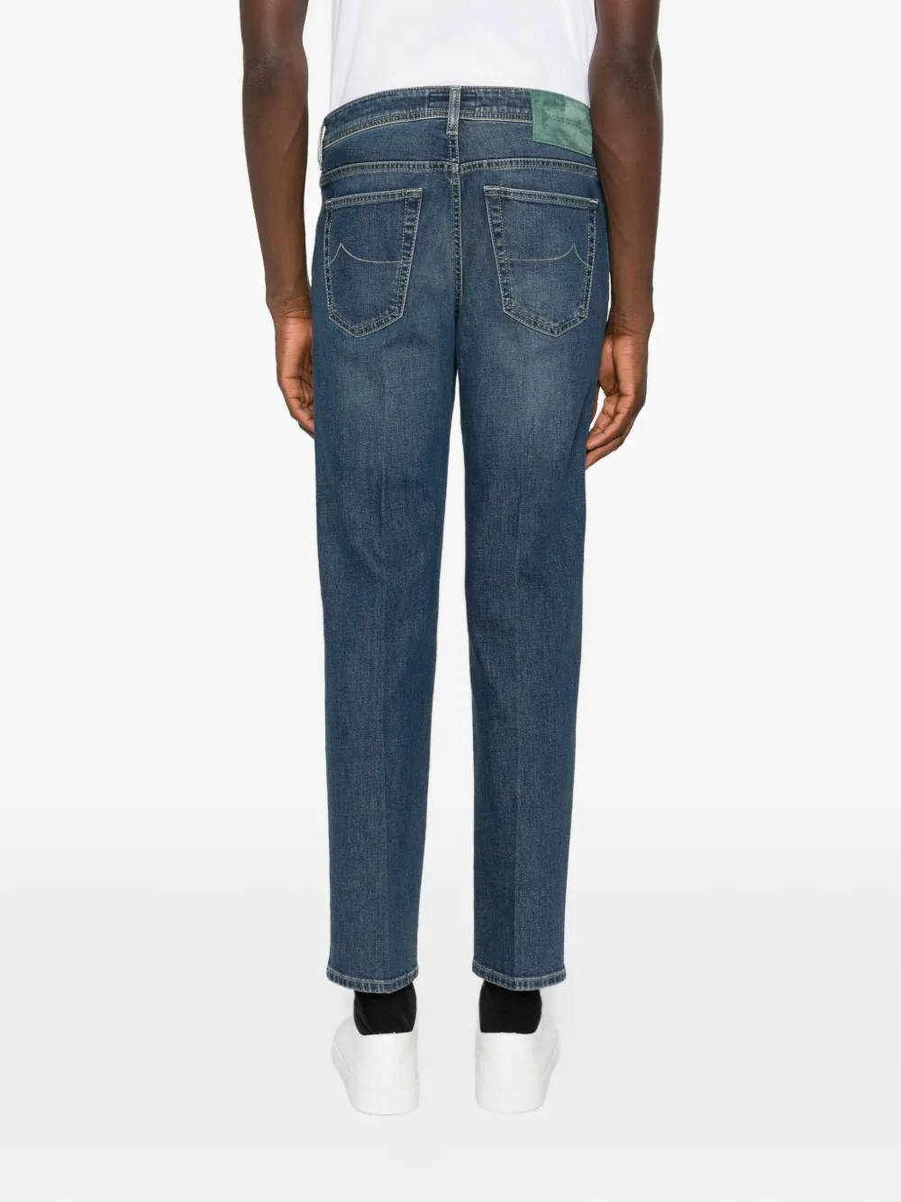 Jacob Cohen Tailored Cropped Denim Trousers In Blue