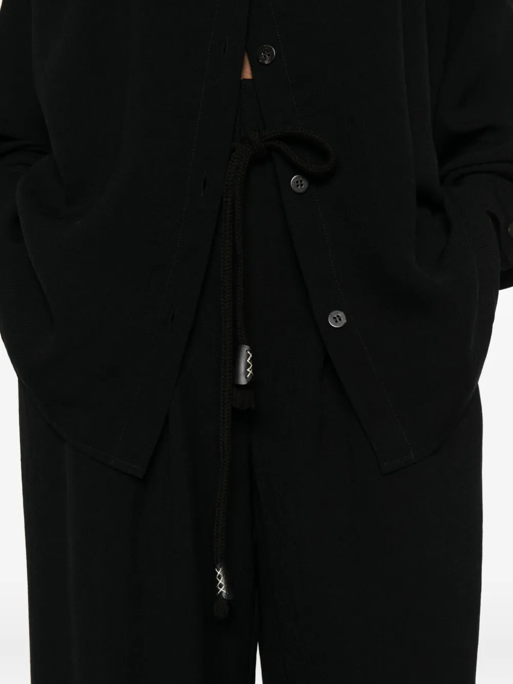 Nanushka High waist broek met ceintuur Zwart