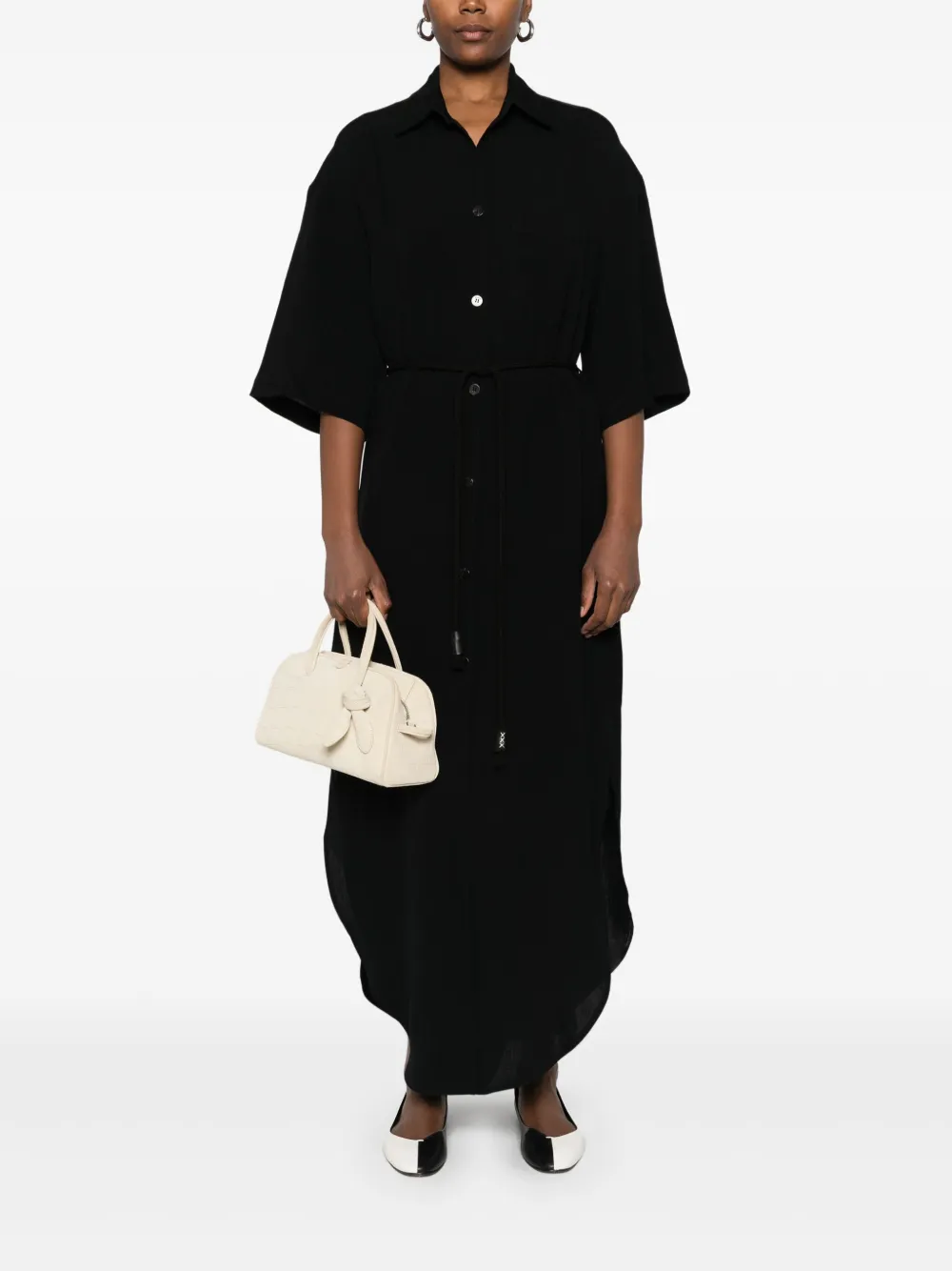 Nanushka Blousejurk met ceintuur - Zwart
